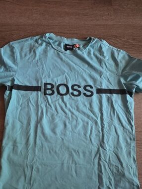 Boss Men's Crewneck Logo Tee in Light Teal